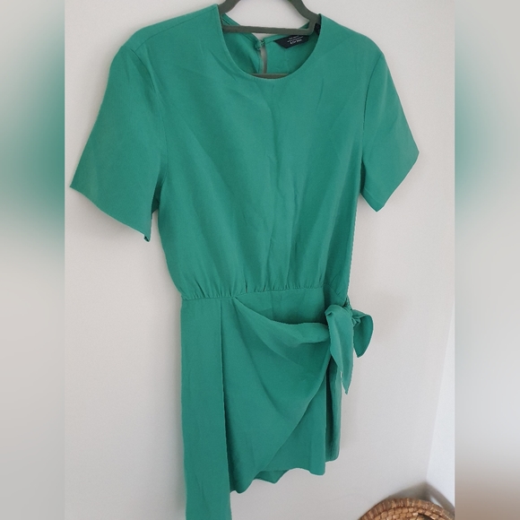 & Other Stories Green Mini Tie Waist Dress - Picture 4 of 9